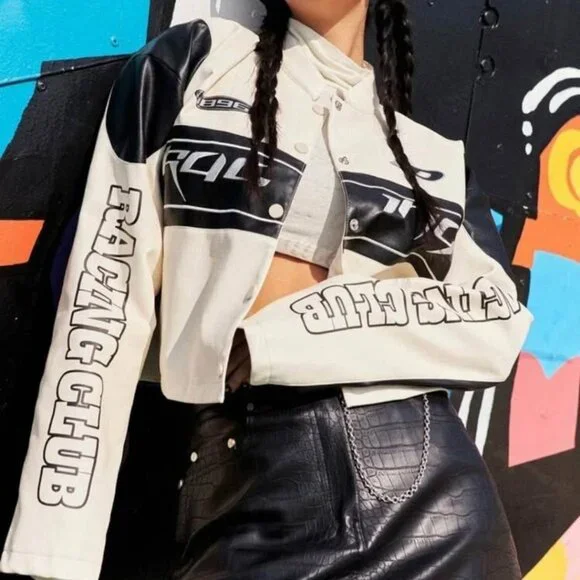 ❤️😲❤️ WOW Just in🎄🎄 Dazy Cropped Formula 1 Moto Jacket - Picture 3 of 16